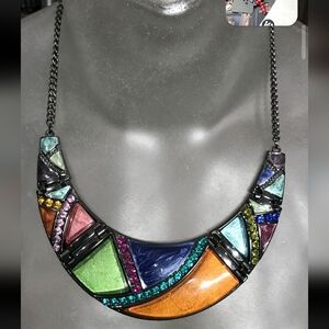 Big Bold Statement Resin Paris Necklace 19 Inches Prestige Crystals